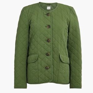 J Crew Factory Short Quilted Cotton Blend Jacket Size 2